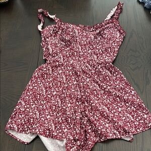 Floral Burgundy Jumpsuit